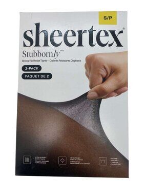 Sheertex Women's Black Strong Rip Resist Tights: 2 Pack / Various Sizes **NEW
